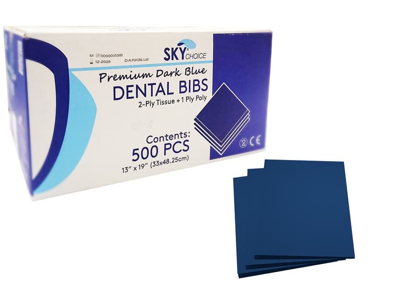 GC Patient Bib Sheets 2ply 500pcs Blue